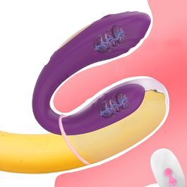 Вібраційна паличка U-подібної форми з двома моторами для стимуляції клітора та вагіни. Силікон, м'яка, для парної гри, бездротове яйце-вібратор. Іграшка для дорослих.