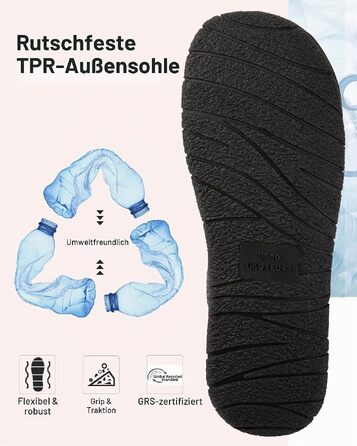 Чоловічі теплі зимові капці LongBay з ефектом пам'яті (Memory Foam) та підкладкою Sherpa, в'язані, чорні, розмір 43 EU