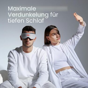 Маска для сну Manta Sleep — повне затемнення, регульовані чашки для очей, комфортна посадка для тих, хто спить на боці та для денного сну, 1 шт.