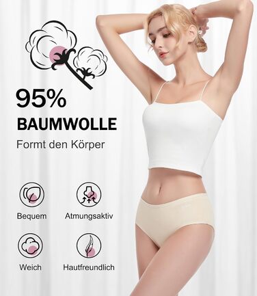 Бодібель Bobelle (5 шт.): бавовняні дихаючі труси для жінок. М'які, зручні, еластичні сліпи (S-XXL), багатоколірні