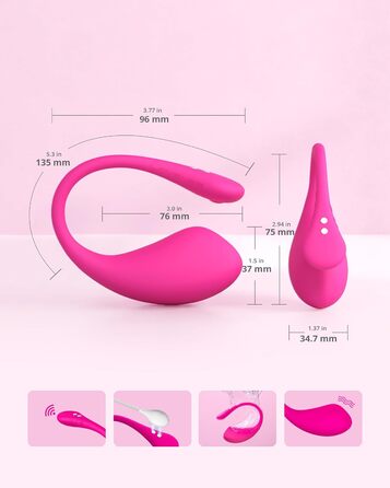 LOVENSE Lush 3: Вібратор для жінок G-точки з Bluetooth, 10000+ режимів, водонепроникний IPX7, силікон