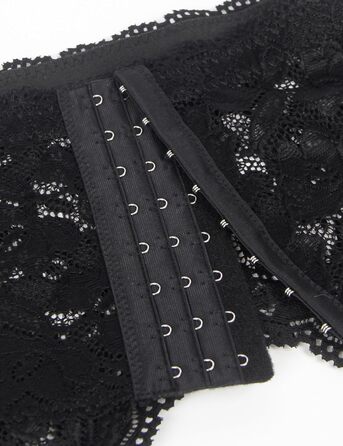 Жіночі мереживні стрінги-стрічки з квітковим принтом, для стегон, 4 ремінці, металевий кліп, великі розміри, сексуальні мереживні стрінги 16-18, чорний #стрінги та панчохи