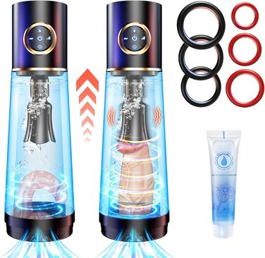 Електрична помпа для збільшення статевого члена - чоловіча іграшка для мастурбації. Вібратор, набір для соло-ігор, вакуумна помпа, штучний оральний секс, для чоловіків