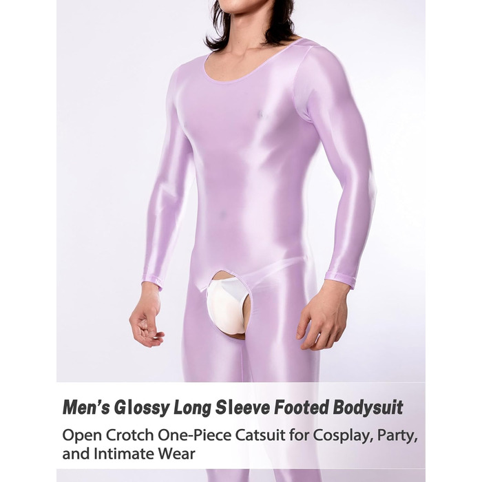 Комбінезон чоловічий AIEOE Gossy з відкриттям спереду, Stramper Overa, еластичний, Cubwear, колір фіолетовий, розмір S