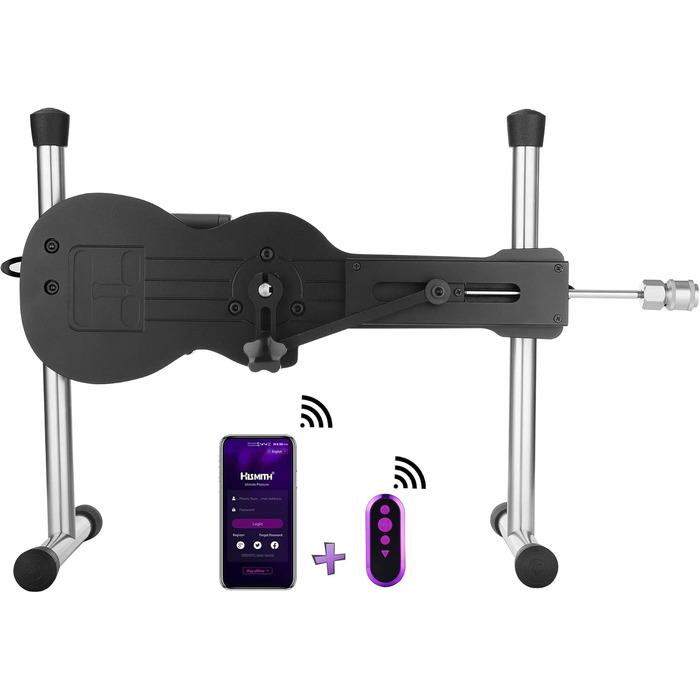 Інтимна іграшка Hismith Mini Fickmaschine: сексуальна машинка з дildo, керування через APP, система KlicLok, для жінок та чоловіків