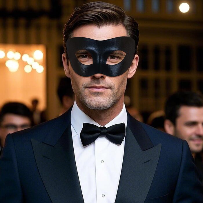 Маска для маскараду Venice Mask Set JewelryWe - пара масок з держателем, металева, з кристалами, чорна, аксесуари для карнавалу, Хелловіну, вечірки, маскарад