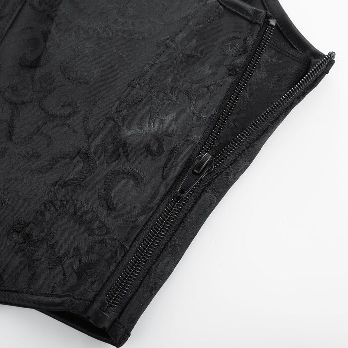 Корсет-жилет Steampunk SCARLET DARKNESS чорного кольору з мереживом, середньовічний стиль, розмір 38, жаккард