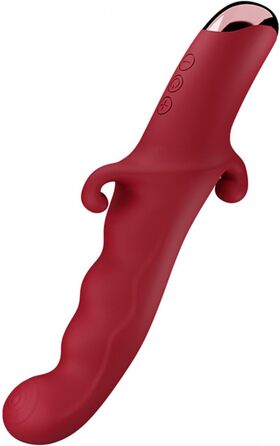 Вібратор Rabbit Realistischer Vibrator для жінок: G-точка, ануса, 10 режимів, тихий, Rose Rot