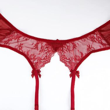 Сексуальний жіночий стрінг з мережива, пояс-стрінг з 4 ремінцями, металевий кліп для панчіх та спідньої білизни, чорний+білий+рожевий (червоний, S)