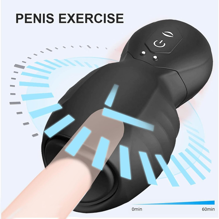 Вібратор для чоловіків, електричний мастурбатор: тренажер для пеніса, вібратор-мастурбатор, стимулятор пеніса (чорний)