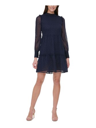 Сукня трапеція Tommy Hilfiger жіноча з довгим рукавом, колір Sky Captain/Black, розмір 42