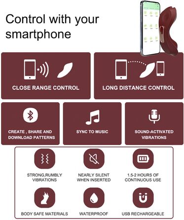 Вібратор Butterfly для жінок та пар, 10 режимів, тихий та потужний, з пультом керування через додаток, рожевий