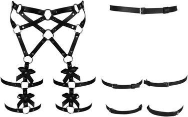 Корсет-зачіп для ніг з PU шкіри, чорний, корсет, зачіп для ніг, пу шкіра, чорний, корсетний пояс