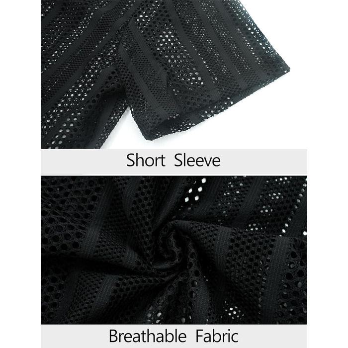 Чоловіча прозора футболка Panegy з мереживом, сітка, чорна (M)