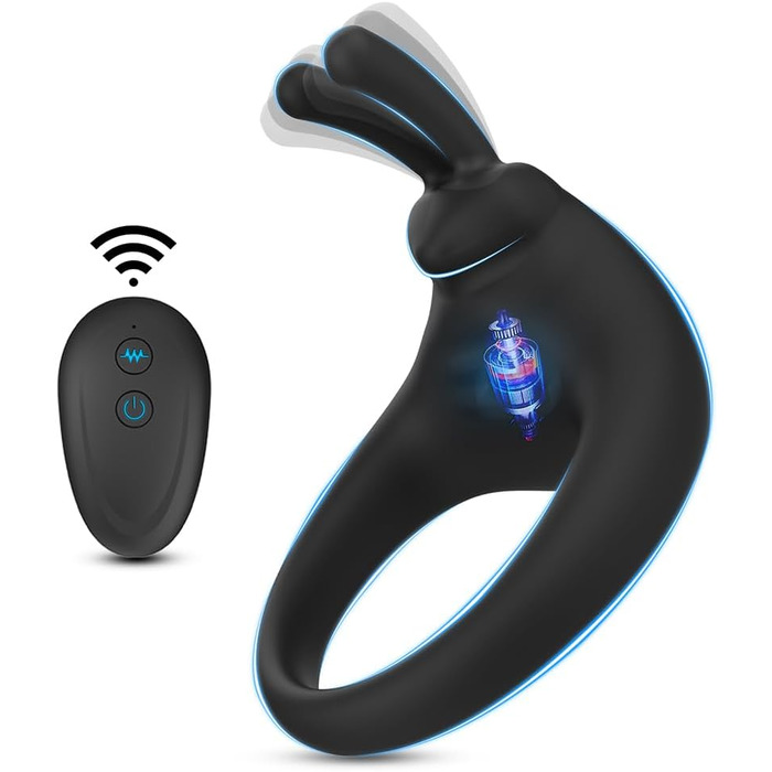Вібратор для чоловіків Kuaecr - кільце для статевого члена з 10 режимами, силікон, для пар, стимулятор клітора, покращення ерекції