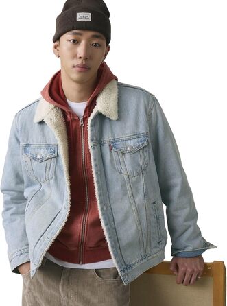 Чоловіча джинсова куртка Levi's Trucker з підкладкою Sherpa, колір Kentucky Blue