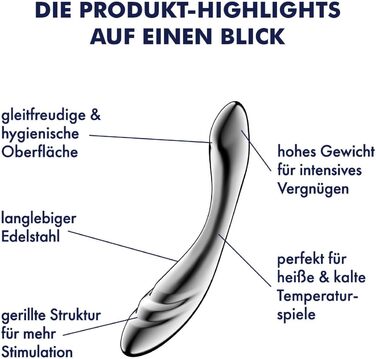 Satisfyer Pure Gravity 3 - сталевий дildo з великими рифленнями для жіночих задоволень | Інтимна іграшка для дорослих