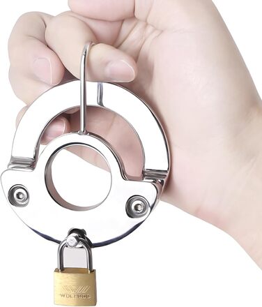 Сталевий кільцевий екстенсор для яєчок з замком та ключем. Кільце для яєчок, сталь, 50 мм. Іграшки для чоловіків, SM, Bondage