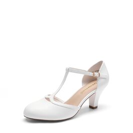 Жіночі туфлі-човники Dream Pairs з Т-подібним ремінцем, білі, розмір 39 EU