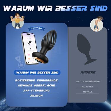 Анальні вібратори для жінок. Набір секс-іграшок з 7 режимами вібрації та обертання. Силіконовий butt plug для жінок та чоловіків.