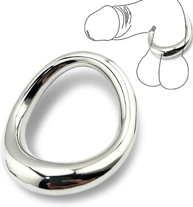 Кольце для статевого члена з вигнутою поверхнею (Eichelring) для чоловіків. Металеві кільця для статевого члена (маленькі, срібні)