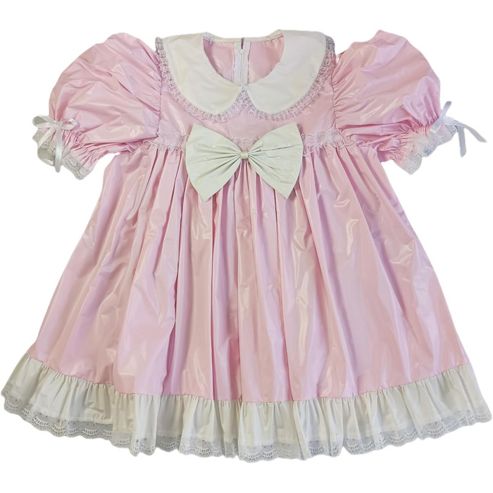 Сукня для дорослих Haian Baby-Sissy з ПВХ, біла стрічка, рожево-біла стрічка, індивідуальний розмір