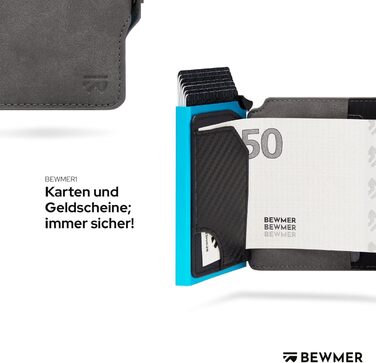 Преміум картхолдер BEWMER — Слім-гаманець для жінок та чоловіків з RFID-захистом, темно-синій