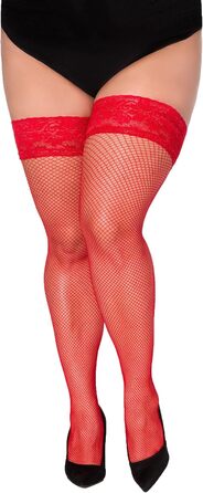 Сексуальний мереживний боді-комбінезон з силіконовими смугами для жінок великих розмірів (XXL) червоного кольору