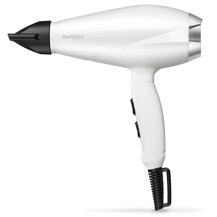 Професійний фен для волосся BaByliss Speed Pro 2000W з іонізацією Anti-Frizz, 3 температурні та 2 швидкісні режими, білий, 6704WE