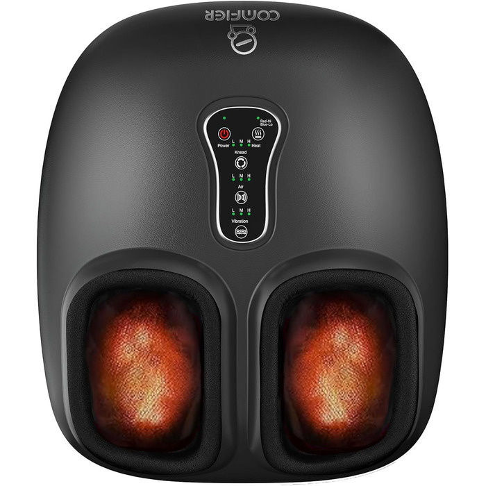 Електричний масажер для ніг COMFIER Shiatsu, інфрачервоний масажер стоп, чорний