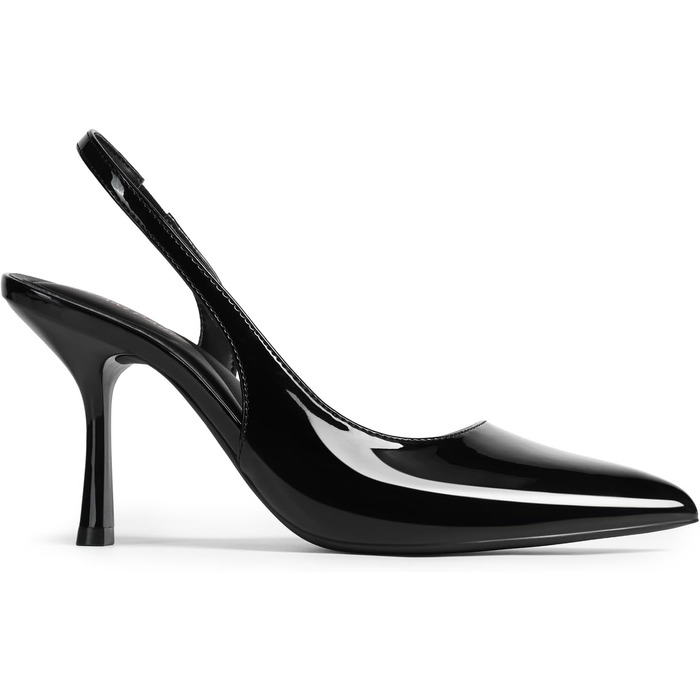 Жіночі туфлі-човники Slingback DREAM PAIRS з відкритим задником, чорні, лаковані, розмір 39 EU
