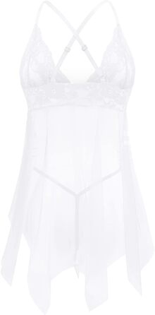 Сукня-бабідол WILLBEST фіолетового кольору з мереживом, вільний розмір, сексуальний комплект білизни з бюстгальтером та стрінгами, великі розміри, костюм (XL)