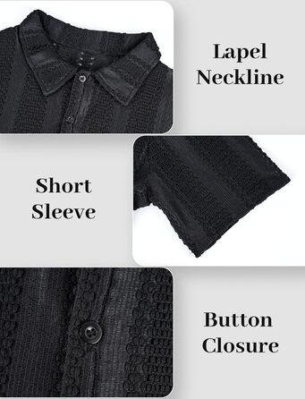 Чоловіча сорочка поло з мереживом AIEOE, колір чорний, розмір XL