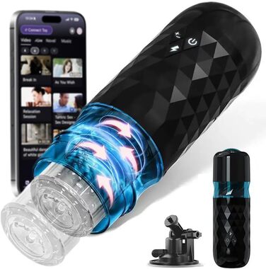 Електричний мастурбатор для чоловіків Guspiun з пультом дистанційного керування, 7 телескопічних функцій та 7 обертових режимів. Масажер для чоловічих статевих органів, еротичний масаж