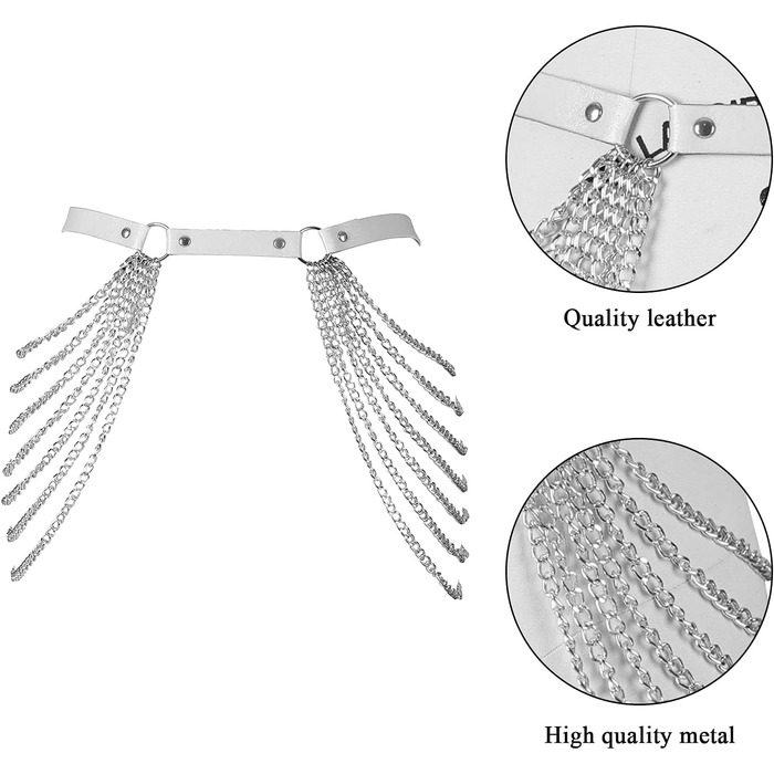 Жіночий корсет-нагрудник з шкіри BANSSGOTH, набір спідньої білизни, на талію, еластичний, для фестивалів, рейвів, великі розміри (32 великі розміри, білий)