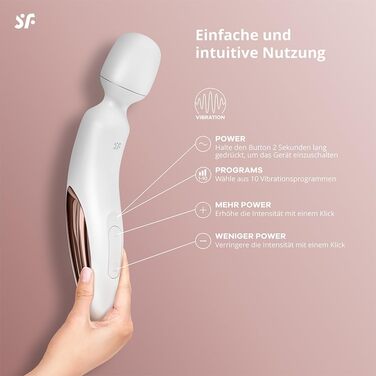 Масажер Satisfyer Wand-erland | Вібратор для жінок | 50 режимів, водонепроникний, преміум-силікон