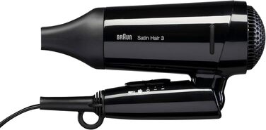 Фен для волосся Braun Satin Hair 3 Style&Go HD350 з іонізацією IonTec, складаний, 1600 Вт, чорний