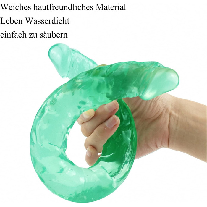 Анальний масажер-вібратор з двома головками, 42 см, з ПВХ, для чоловіків та жінок