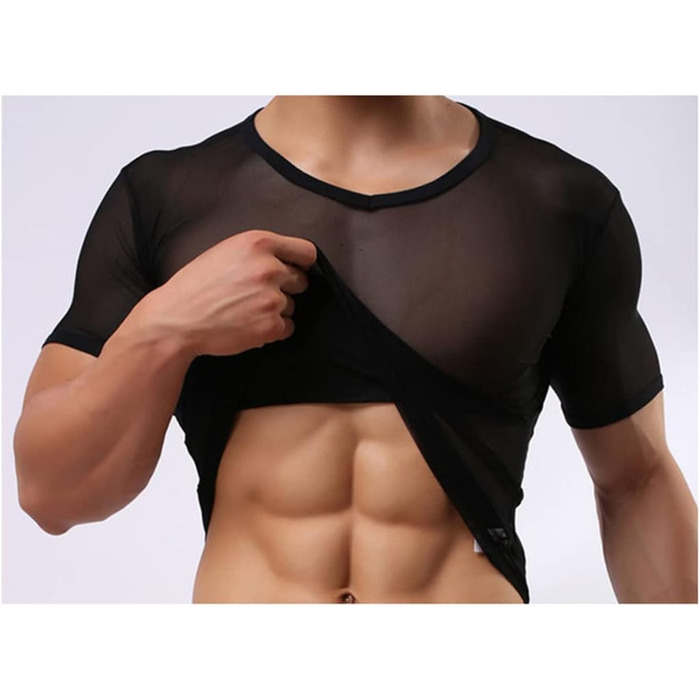 Чоловіча прозора футболка-сітка Bollrllr: сексуальна нижня білизна, футболка-сітка, топ, майка