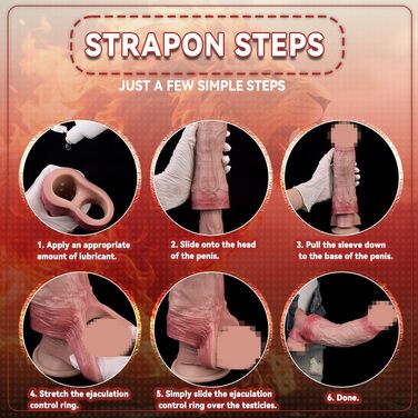 Електричний реалістичний дилдо-рукав для чоловіків з вібрацією (10 режимів) - силіконовий дилдо для стимуляції та збільшення пеніса