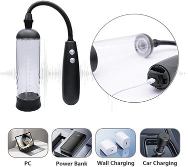 Електричний тренажер для збільшення статевого члена для чоловіків QgLust з 3 режимами, для ерекції та мастурбації