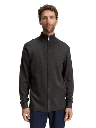 Чоловічий трикотажний кардиган Tom Tailor з бавовни, розмір XL, колір Black Grey Melange (арт. 10617)