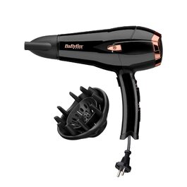 Фен для волосся BaByliss Cordkeeper D373E з автоматичним змотуванням кабелю, 2000Вт, іонізація Anti-Frizz, 3 температурних та 2 режиму швидкості, чорний