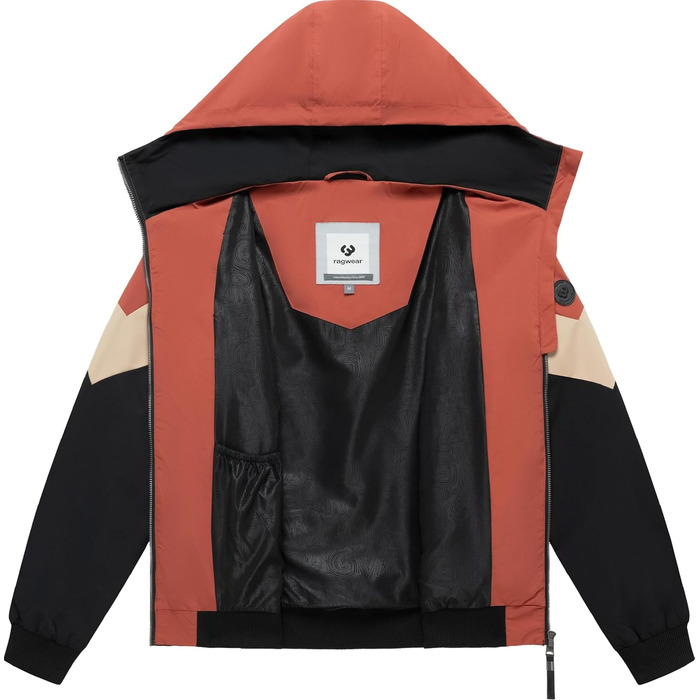Чоловіча легка демісезонна куртка Ragwear Stewie Block: водонепроникна та дихаюча з капюшоном, колір Terracotta, розмір 3XL