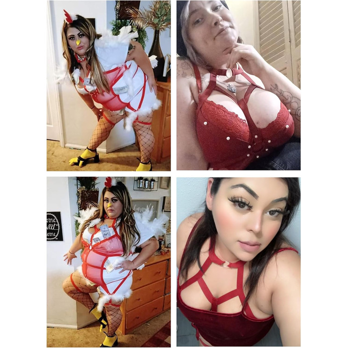 Еволюст - Комплект спідньої білизни для жінок (4XL, Червоний/Подорож, Однотонний (Getaway Solids))