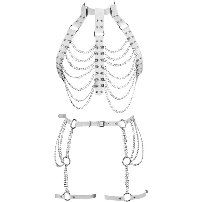 Жіночий комплект білизни: тілесний ланцюжок, набедрена стрічка, стрічка для панчіх, підтяжки