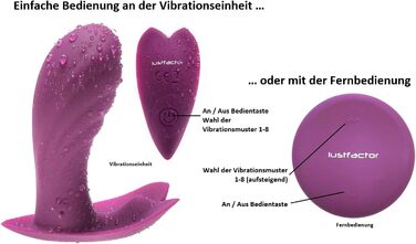 Вібратор-метелик Lustfactor для жінок з силікону | Бездротовий, з пультом керування | Для вагінальної та кліторальної стимуляції | Зарядний, USB | Інтимні іграшки для дорослих