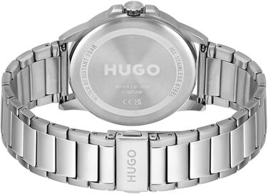 Чоловічий аналоговий кварцовий годинник HUGO First Collection, сріблястий, сталевий ремінець