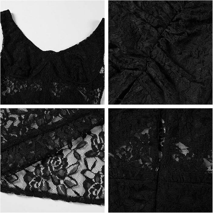 Прозора максі-сукня OCUH Pitzenkleid: Елегантне літнє плаття з високим розрізом для вечірок та відпочинку (Біле, M)