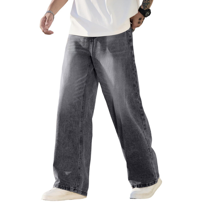 Чоловічі джинси Baggy широкого крою Skater стиль, сірі денім штани (розмір XS, D10)